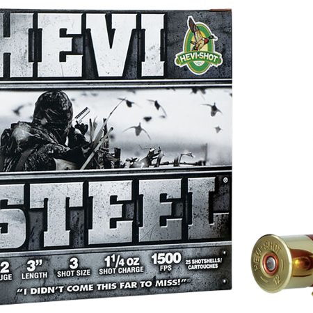HEVI-Shot HS60003 HEVI-Steel  12Gauge 3" 1 1/4oz 3Shot 25 Per Box/10 Case