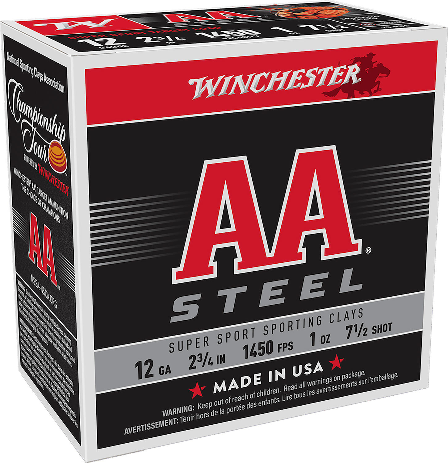 Winchester Ammo AASCL12S7 AA Super Sport Sporting Clay 12Gauge 2.75" 1oz 7.5Shot 25 Per Box