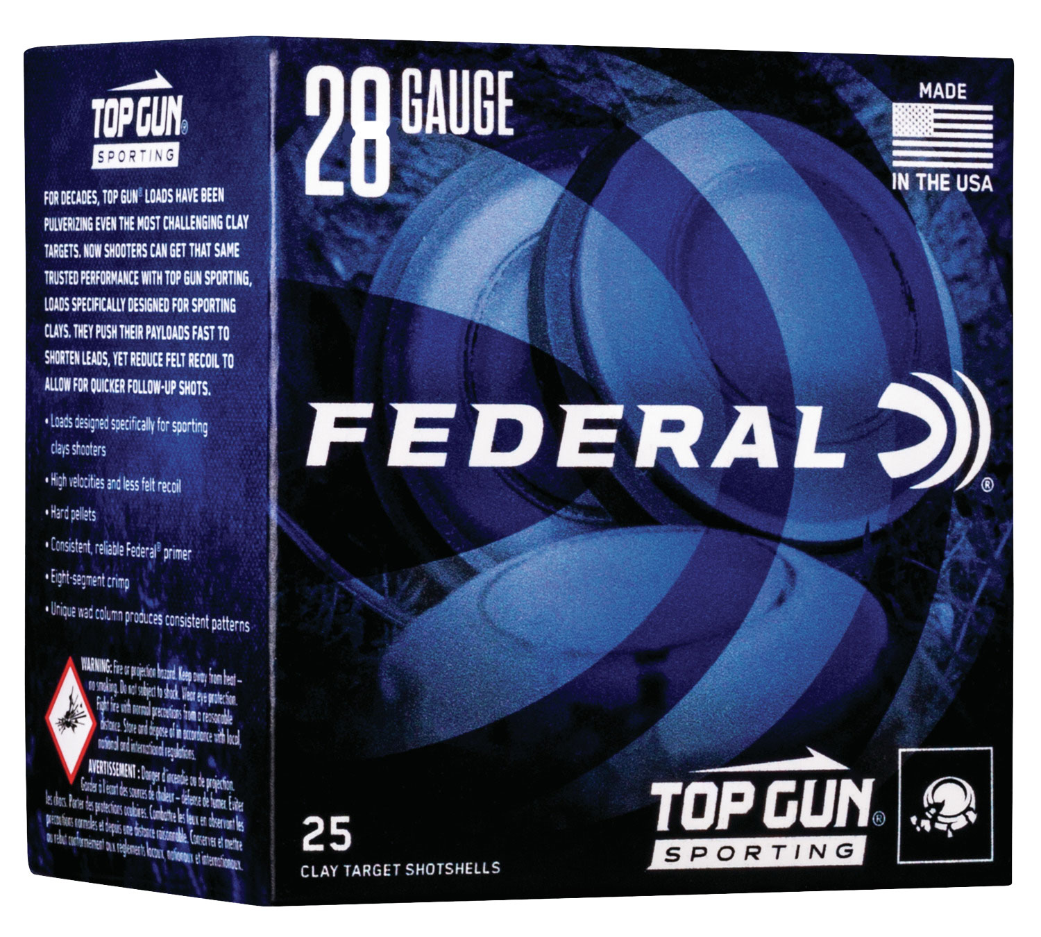 Federal TGS28219 Top Gun 28Gauge 2.75" 3/4oz 9Shot 25 Per Box/10 Case