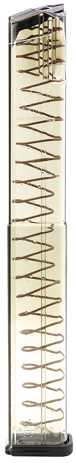 ETS Group GLK1840 Pistol Mags 40rd Extended 9mm Luger Compatible w/ Glock 17/18/19/26/34/45 Clear Polymer