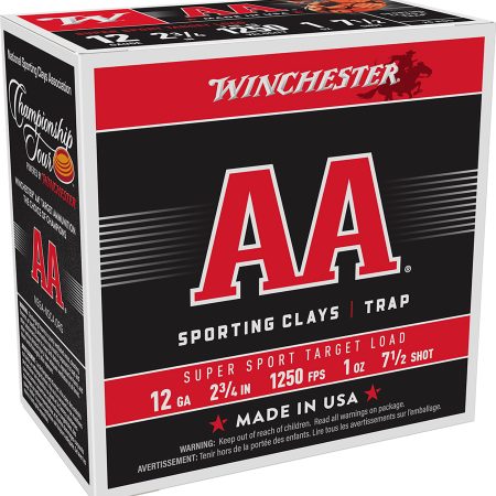 Winchester Ammo AASC12507 AA Super Sport Sporting Clay 12Gauge 2.75" 1oz 7.5Shot 25 Per Box/10 Case