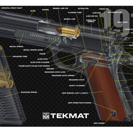TekMat TEKR171911CA  Cleaning Mat Multi-Color Rubber 11"x17" 1911 3D Cutaway