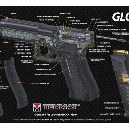 TekMat TEKR17GLOCKCA Cleaning Mat Multi-Color Rubber 11"x17" Glock 3D Cutaway