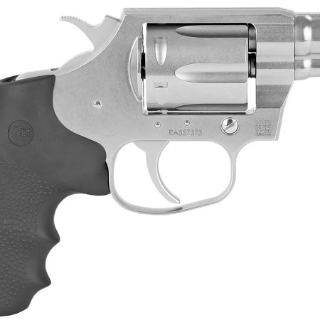 Colt Mfg COBRASB2BB Cobra  38 Special 6 Shot 2" Brushed Stainless Steel Barrel & Cylinder,  Matte Stainless  Frame, Black Hogue Rubber w/Finger Grooves Grip