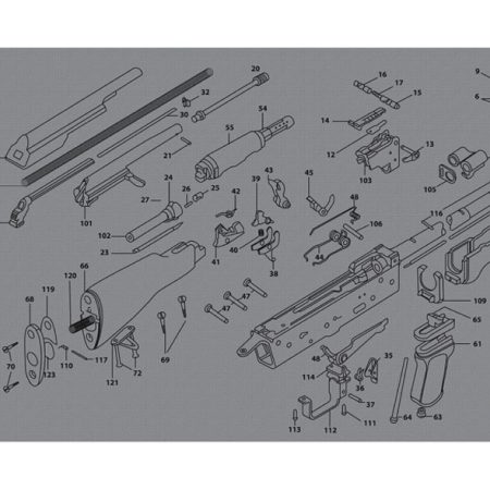 TekMat TEKR36AK47GY AK-47 Cleaning Mat Black/Gray Rubber 12"x36" AK-47 Parts Diagram