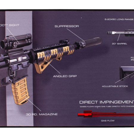 TekMat TEKR44AR15WPD AR-15 Ultra 44 Cleaning Mat Multi-Color Rubber 15"x44" AR-15 Weapons Platform