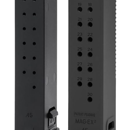 Kriss USA KVAMX2K45BL00 Mag-Ex2 Extension Kit Extended 45 ACP 30 Compatible w/ Glock 21 Gen3-5 13rd Magazines Black Polymer