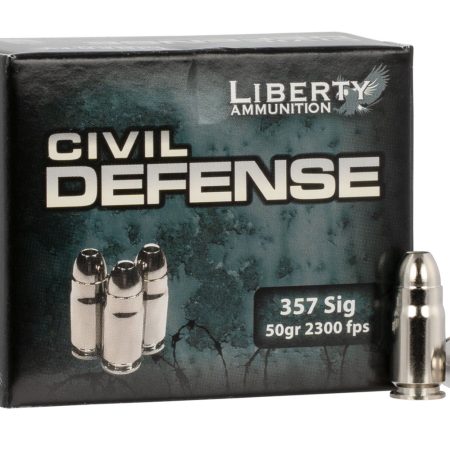 Liberty Ammunition LACD357SIG053 Civil Defense 357Sig 50gr Lead Free Fragmenting Hollow Point 20 Per Box/50 Case