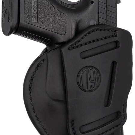 1791 Gunleather 4WH5SBLL 4-Way IWB/OWB 05 Stealth Black Leather Belt Clip Fits S&W M&P/Springfield XD/Glock 17/HK VP9 Left Hand