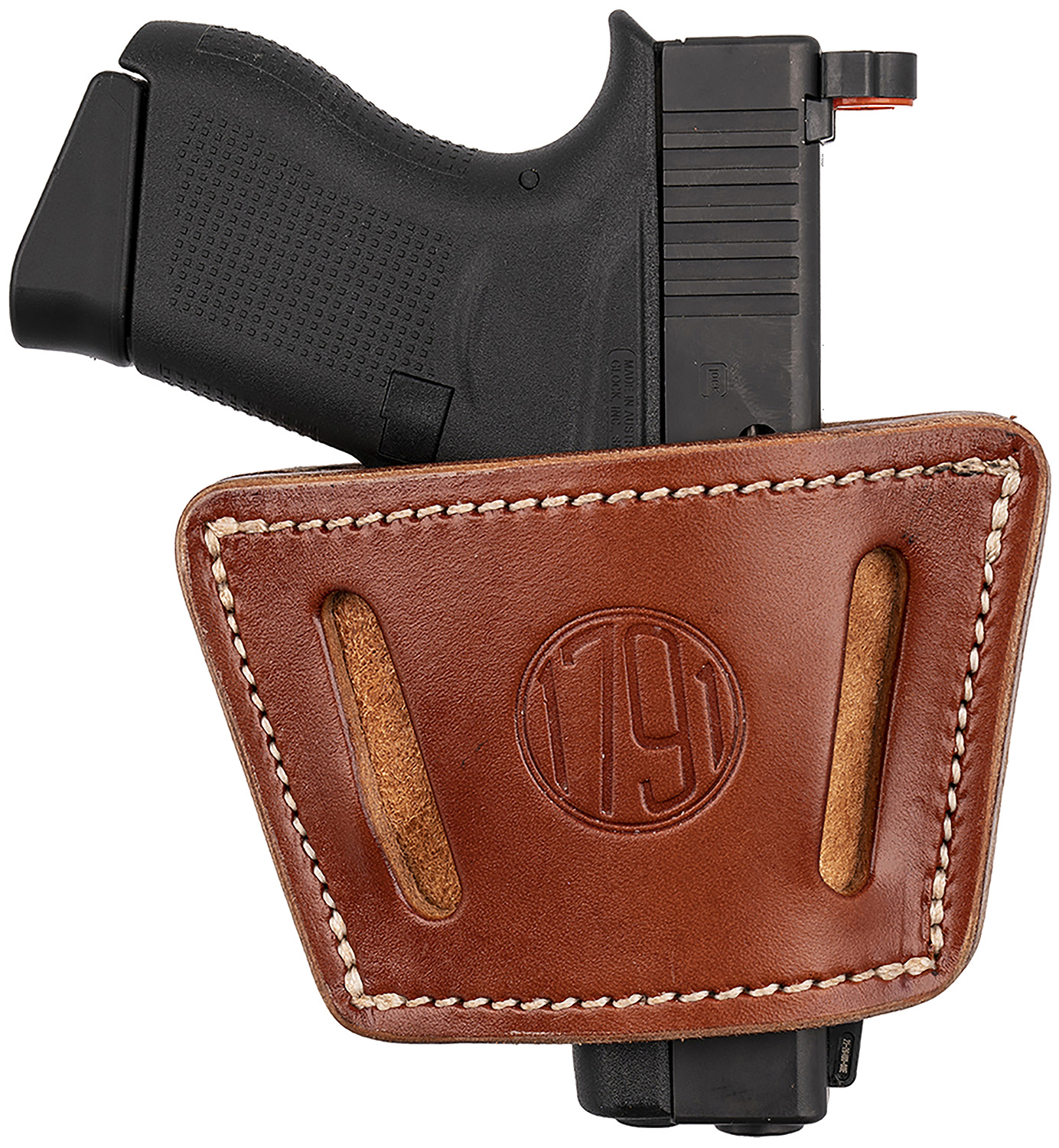 1791 Gunleather UIWCBRA UIW IWB/OWB Classic Brown Leather Belt Clip Fits Most Small-Mid Frame Autos Ambidextrous