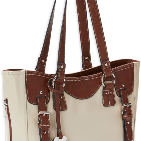 Bulldog BDP052 Tote Purse w/Holster Sand w/Stone Trim Leather Small Autos, Revolvers Right Hand