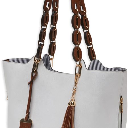 Bulldog BDP055 Tote Purse w/Holster White Leather Most Sm Pistols & Revolvers Ambidextrous Hand