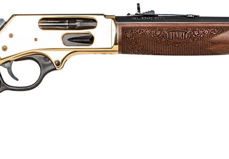 Henry H0244570 Side Gate  Full Size 45-70 Gov 5+1 19.80" Blued Steel Barrel, Polished Brass Receiver, American Walnut Stock Right Hand
