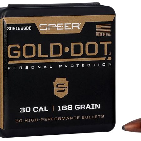 Speer 308168GD Gold Dot 30Cal 168gr Soft Point 50 Per Box/20 Case