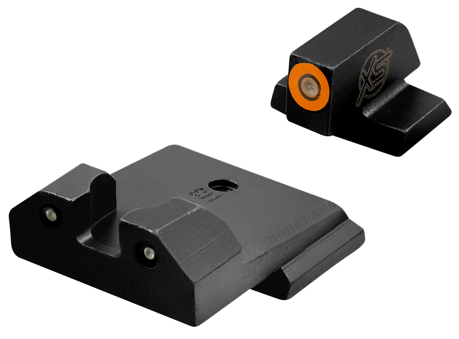 XS Sights SWR033S6N R3D Night Sights- Smith & Wesson Black | Green Tritium Orange Outline Front Sight Green Tritium Rear Sight