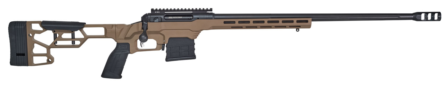 Savage Arms 57563 110 Precision 308 Win 10+1 20", Matte Black Rec/Barrel, Flat Dark Earth Cerakote MDT LSS XL Chassis, Polymer Grip