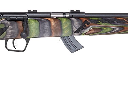 Savage Arms 26736 Mark II Minimalist Full Size 22 LR 10+1 18" Matte Black Threaded Barrel, Matte Black Drilled & Tapped Carbon Steel Receiver, Green Boyd's Minimalist Laminate Stock, Right Hand