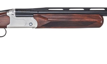 Stevens 23222 555 Trap 12 Gauge 3" 1rd 30" Vent Rib Barrel, Silver Aluminum Receiver,  Turkish Walnut Fixed Adjustable Comb Stock Ambidextrous