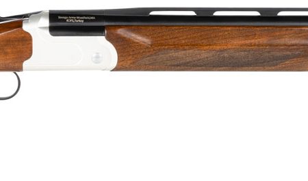Stevens 23224 555 Compact Trap 12 Gauge 3" 1rd 26" Black Semi-Gloss Vent Rib Barrel, Silver Oiled Turkish Walnut Fixed Adjustable Comb Stock Ambidextrous Hand