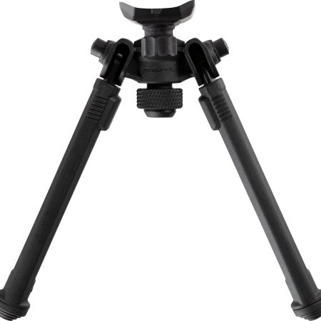 Magpul MAG1075-BLK Bipod  made of Aluminum with Black Finish, Sling Stud Attachment, 6.30-10.30" Vertical Adjustment, & Rubber Feet for AR-Platform