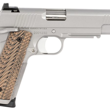 Dan Wesson 01807 Specialist  9mm Luger 10+1 5" Stainless Steel Barrel, Bead Blasted Serrated Stainless Steel Slide & Frame w/Beavertail & Picatinny Rail, Black/Brown G10 Grip, Ambidextrous