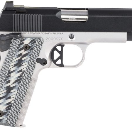 Dan Wesson 01825 V-Bob 45 ACP 8+1 4.25" Stainless Match Grade Barrel, Blued Serrated Stainless Steel Slide, Stainless Steel Frame w/Beavertail, Black/Gray G10 Grip, Ambidextrous
