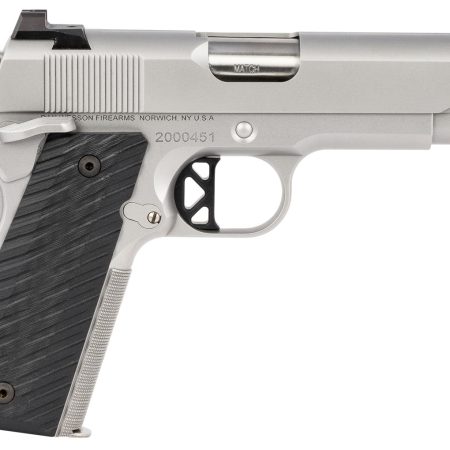 Dan Wesson 01827 V-Bob  45 ACP 8+1 4.25" Match Grade Barrel, Forged Stainless Steel Frame w/Beavertail, Serrated Bead Blasted Stainless Steel Slide, Black G10 Grip