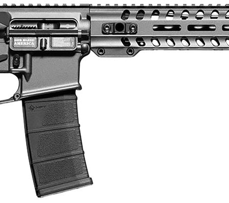 Patriot Ordnance Factory 01645 Minuteman Direct Impingement 5.56x45mm 30+1 16.50" Nitride Treated Threaded Barrel, Tungsten Cerakote Receiver, Synthetic 6 Position MFT Minimalist Stock