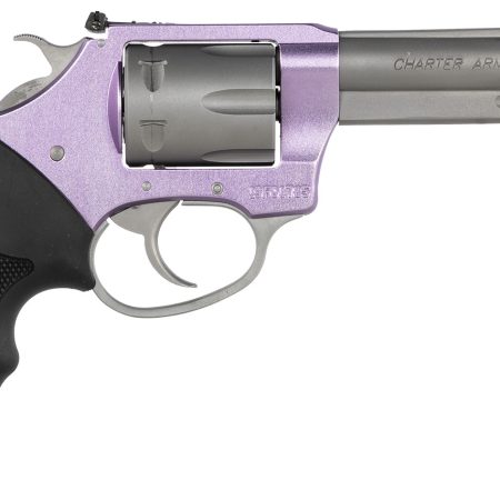 Charter Arms 52242 Pathfinder Lite 22 LR 8rd 4.20" Matte Stainless Stainless Steel Barrel, Lavender Aluminum Frame, Matte Stainless Cylinder, Black Finger Grooved Rubber Grip, Exposed Hammer