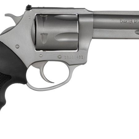 Charter Arms 74042 Pitbull  40 S&W 5 Shot 4.20" Matte Stainless Steel Barrel, Cylinder & Frame w/Black Finger Grooved Rubber Grip