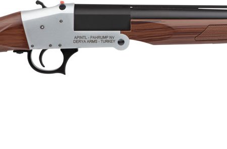 Rock Island TK113 Traditional Single Shot 12 Gauge with 20" Black Parkerized Barrel, 3" Chamber, 1rd Capacity, Silver Anodized Metal Finish & Woodgrain Synthetic Stock Right Hand (Full Size)