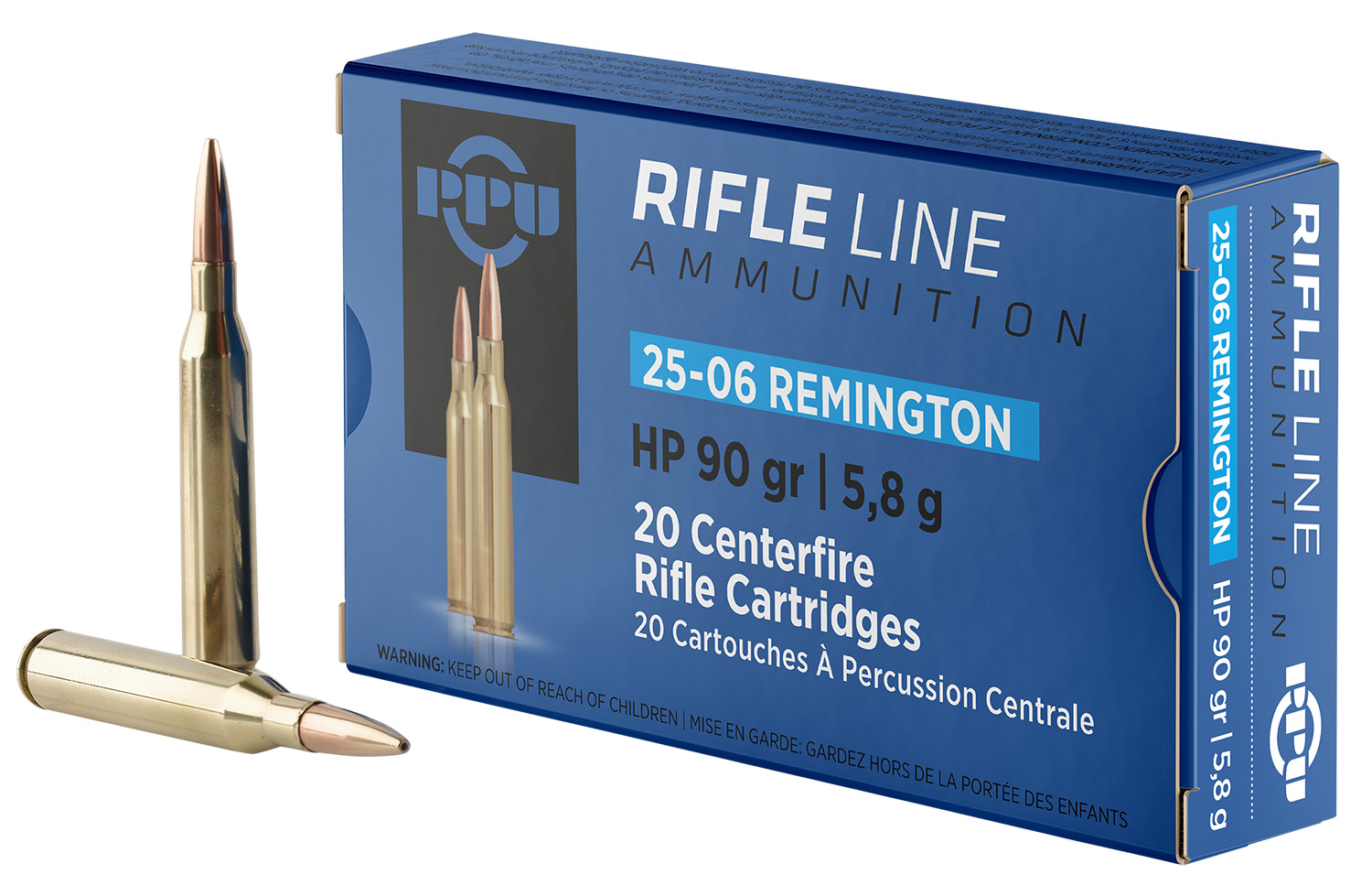 PPU PP2506H Standard Rifle 25-06Rem 90gr Hollow Point 20 Per Box