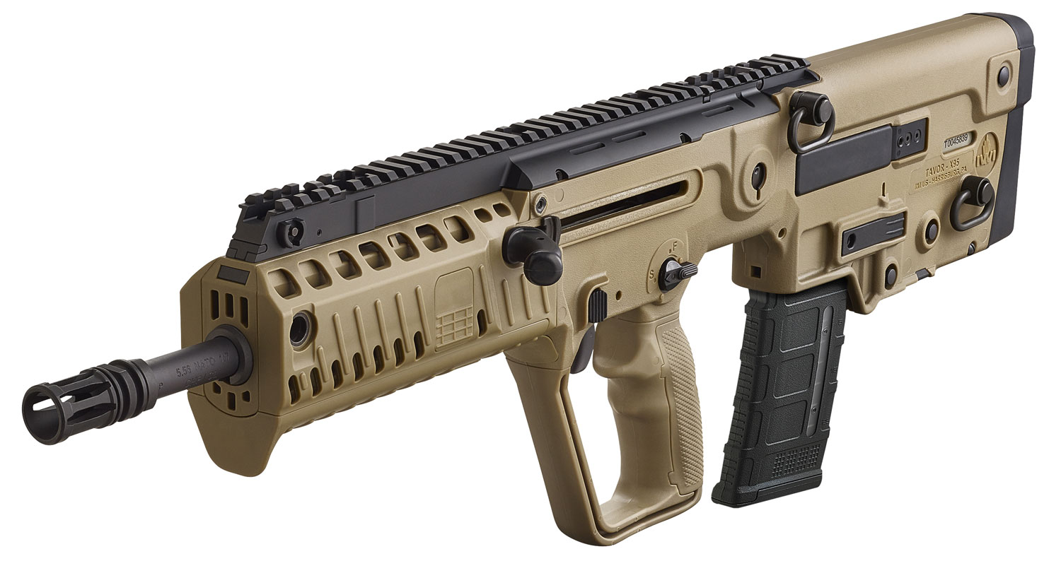 IWI US XFD18 Tavor X95 5.56x45mm NATO Caliber with 18.50" Barrel, 30+1 Capacity, Flat Dark Earth Metal Finish, Flat Dark Earth Fixed Bullpup Stock & Polymer Grip Right Hand