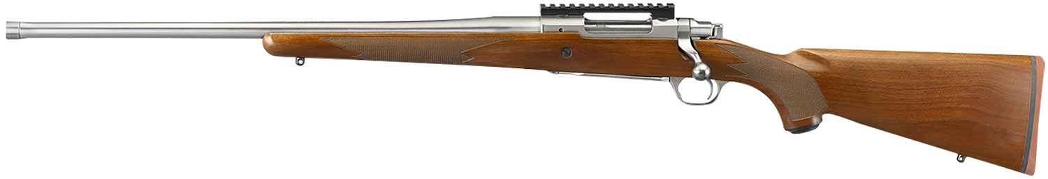 Ruger 57120 Hawkeye Hunter Full Size 6.5 Creedmoor 3+1 22" Satin Stainless Steel Threaded Barrel, Picatinny Rail Steel Receiver, Fixed American Walnut w/Pistol Grip Stock, Left Hand