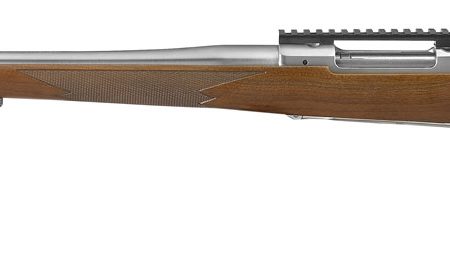 Ruger 57121 Hawkeye Hunter Full Size 300 Win Mag 3+1 24" Satin Stainless Steel Threaded Barrel, Picatinny Rail Steel Receiver, Fixed American Walnut w/Pistol Grip Stock, Left Hand
