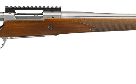 Ruger 57124 Hawkeye Hunter Full Size 7mm Rem Mag 3+1 24" Satin Stainless Steel Threaded Barrel, Picatinny Rail Steel Receiver, Fixed American Walnut w/Pistol Grip Stock