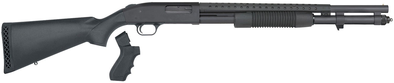 Mossberg 50694 590 Persuader 12 Gauge 3" 8+1 20" Cylinder Bore Heat-Shield Barrel Matte Blued Rec Black Synthetic Stock Includes Pistol Grip