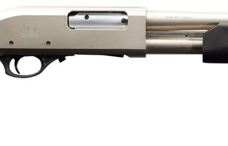 Charles Daly 930228 301 Tactical 12 Gauge Pump 3" 5+1 18.50" Nickel Vent Rib Barrel, Nickel Aluminum Receiver, Black Fixed Synthetic w/Pistol Grip Stock,