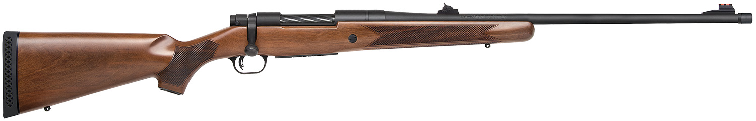 Mossberg 28121 Patriot Full Size 300 Win Mag 3+1 24" Matte Blued Fluted Threaded Barrel, Drilled & Tapped Matte Blued Stainless Steel Receiver, Walnut Fixed Stock, Right Hand