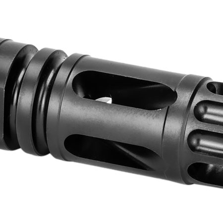 Griffin Armament XHP556FC Gate-LOK Flash Comp Black Nitride 17-4 Stainless Steel with 1/2"-28 tpi Threads, 2.21" OAL & .863" Diameter for 5.56x45mm NATO M4SD, M4SDK, M4SD2 & 30SD Series Silencers