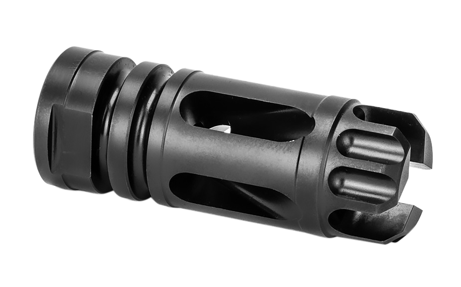 Griffin Armament XHP556FC Gate-LOK Flash Comp Black Nitride 17-4 Stainless Steel with 1/2"-28 tpi Threads, 2.21" OAL & .863" Diameter for 5.56x45mm NATO M4SD, M4SDK, M4SD2 & 30SD Series Silencers