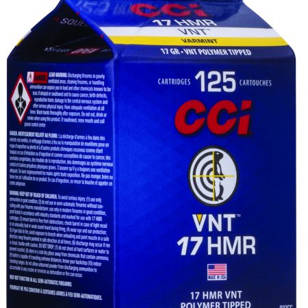 CCI 923CC VNT Rimfire 17HMR 17gr Varmint Tipped 125 Per Box/10 Case