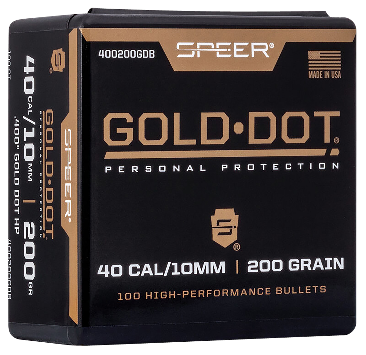 Speer 400200DGB Gold Dot 10mmAuto 200gr Hollow Point 100 Per Box/5 Case