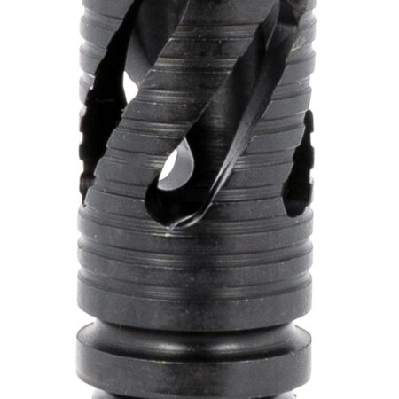 TacFire MZ10219MM Thread Crown Muzzle Brake Black Oxide Steel with 1/2"-36 tpi Threads, 2.05" OAL & 0.87" Diameter for 9mm Luger AR-Platform