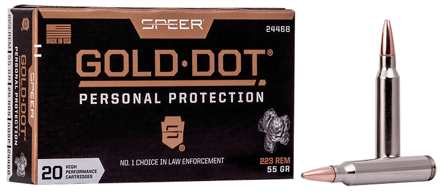 Speer 24468 Gold Dot Personal Protection 223Rem 55gr Soft Point 20 Per Box/10 Case