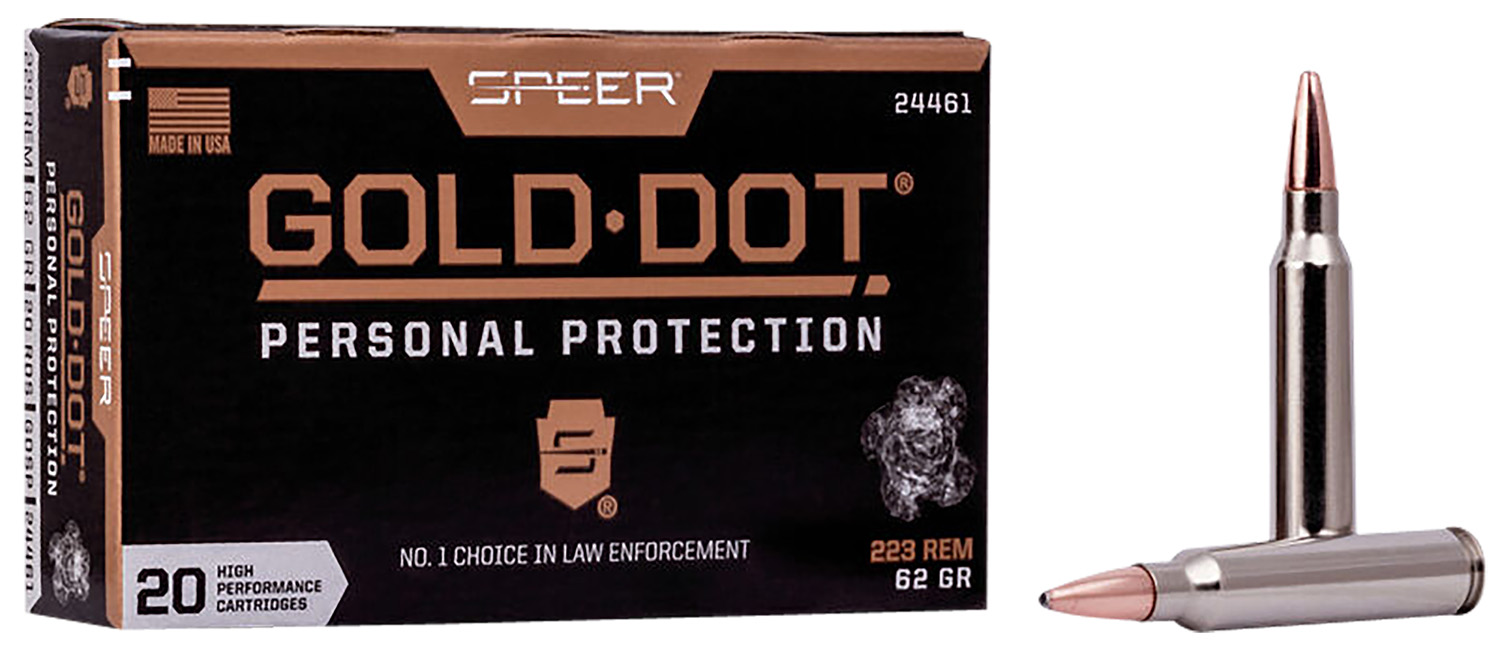 Speer 24461 Gold Dot Personal Protection 223Rem 62gr Soft Point 20 Per Box