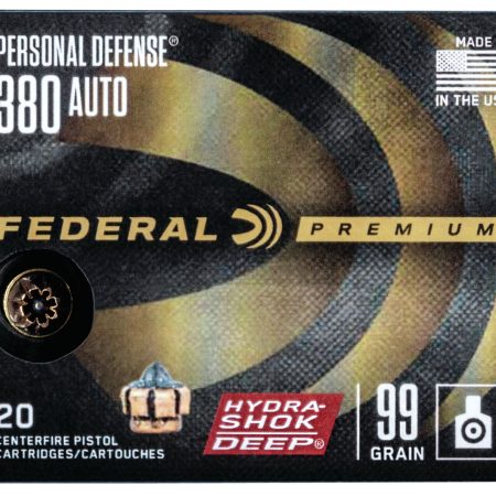 Federal P380HSD1 Premium Personal Defense 380ACP 99gr Hydra-Shok Deep Hollow Point 20 Per Box/10 Case
