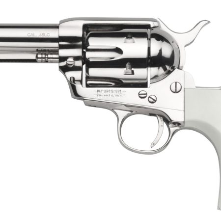 Taylors & Company 200072 1873 Cattleman 45 Colt (LC) Caliber with 3.50" Barrel, 6rd Capacity Cylinder, Overall Nickel-Plated Finish Steel  & Ivory Birdshead Synthetic Grip