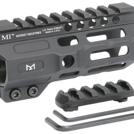 Midwest Industries MICRM45 Combat  Black Hardcoat Anodized 6061-T6 Aluminum 4.50" Picatinny/M-LOK