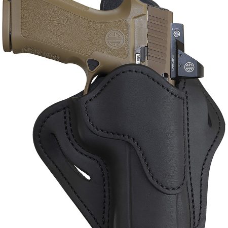 1791 Gunleather ORBH24SBLR BH2.4 Optic Ready OWB 2.4 Stealth Black Leather Belt Slide Fits Walther PPQ/Sig P320/Springfield XD-M